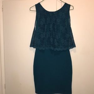 Turquoise Topshop bodycon cocktail dress